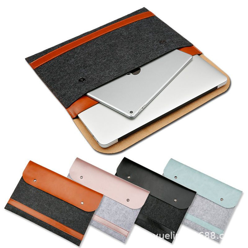Felt PU leather stitching laptop handbag design sense large capacity storage bag creative envelope computer bag Felt PU leather stitching laptop handbag design sense large capacity storage bag creative envelope computer bag