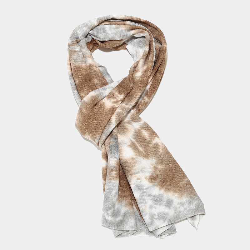 New Tie Dyed Knitted Glove Scarf Women's Autumn and Winter Outdoor Cold Protection Hat Three piece Set for Men_voghion.com
