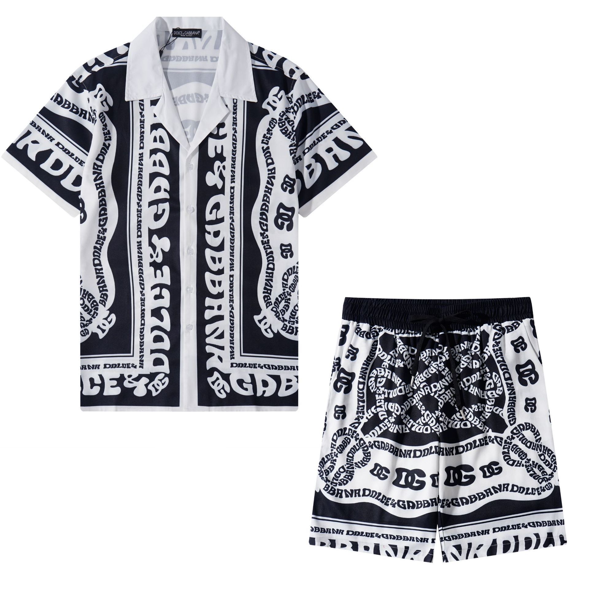 Transfronterizo de verano Amiri set clásico impresión de caju amiri camisa corta casual ropa deportiva para hombres y mujeres