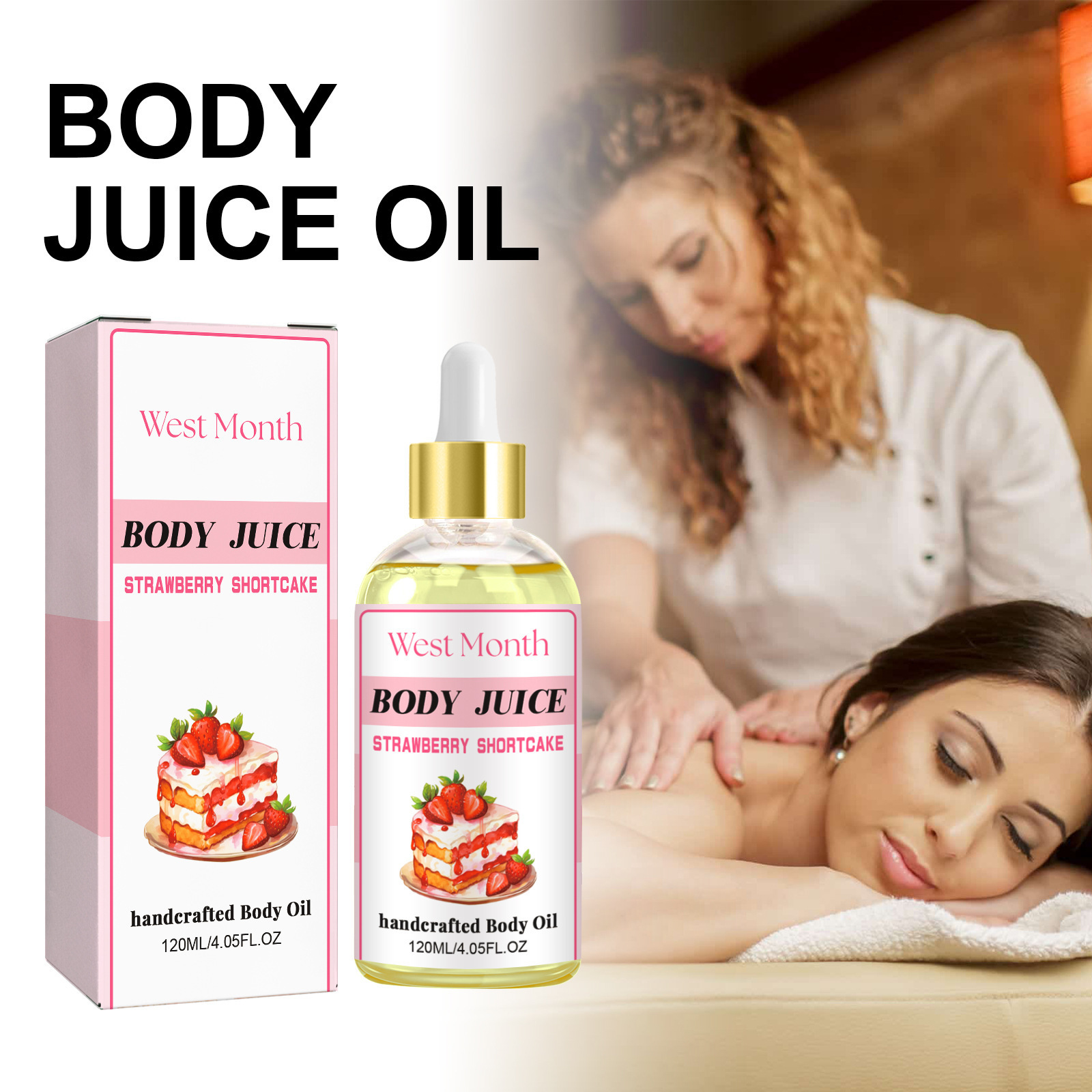 West Month Body Care Oil Softens, Moisturizes and Cares for the Whole Body, Elasticizes and Refines the Skin, Massage Essential Oil