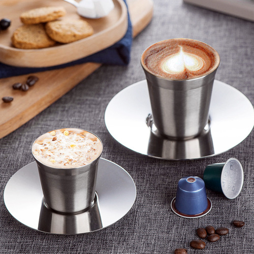 86ML coffee cup double-layer stainless steel 304 children's cup insulated tea cup wine cup 160ML Amazon