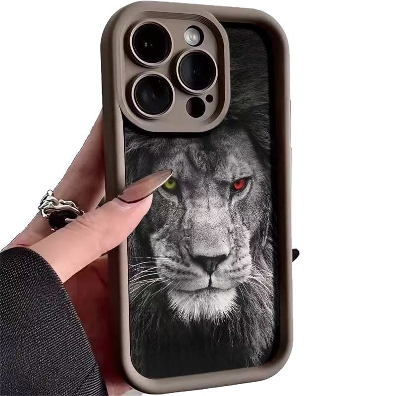 León para iPhone 16pro funda para teléfono móvil Apple 15 hombre de moda 14 Europa y América 13promax nuevo 12x11XR