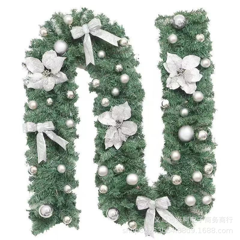 2.7 meters 240 heads silver decoration plus LED lights