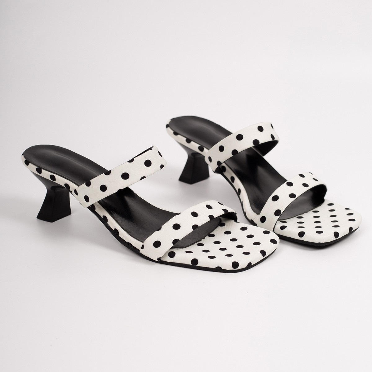 Sandalias Mules de Tacón Grueso de Cuero PU con Punta Cuadrada para Verano