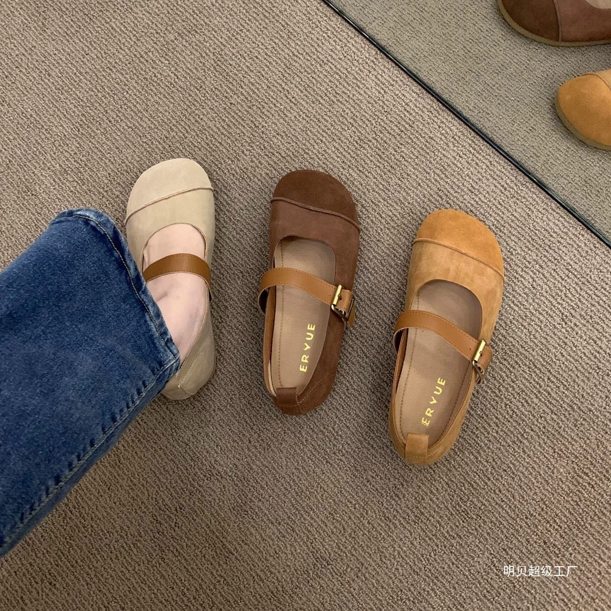 Женские туфли Birkenstock 2025 года, новые весенние туфли на плоской подошве, женские туфли Mary Zhen, уродливые милые туфли в стиле «бабушки».