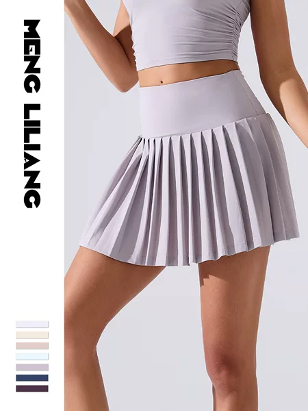 Cross-Border Fitness Yoga Pleated Skirt Sports Short Skirt Pocket Safety Pants Anti-Exposure Badminton Golf Tennis Skirt