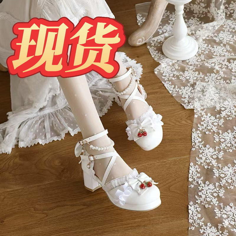 2025 New Style Loli Shoes Girls' Sandals Lolita High Heels Student Summer Princess Shoes