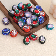 香巴拉软陶镶钻鸡眼钻球直孔珠DIY手机链包包链隔珠饰品配件批发