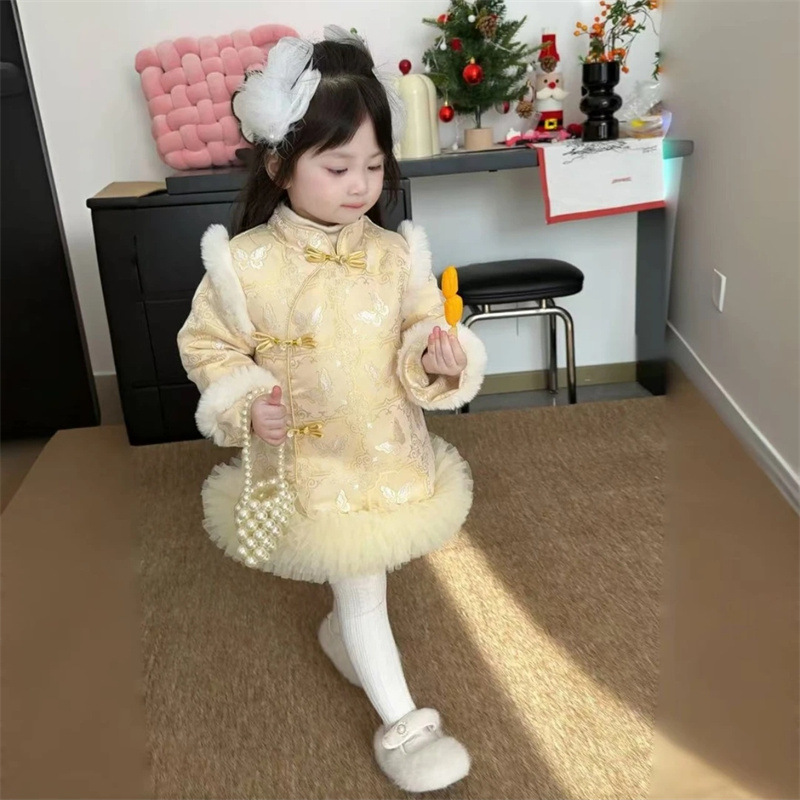 Zheng Qiyi vestido de princesa de niña de Año Nuevo 2025, nuevo vestido de aniversario, vestido de Año Nuevo de invierno