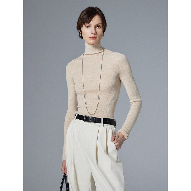 Rongtai｜Easy Care and Machine Washable｜High Collar Worsted Wool Knitwear Women's 2025 Autumn and Winter New Bottoming Shirt