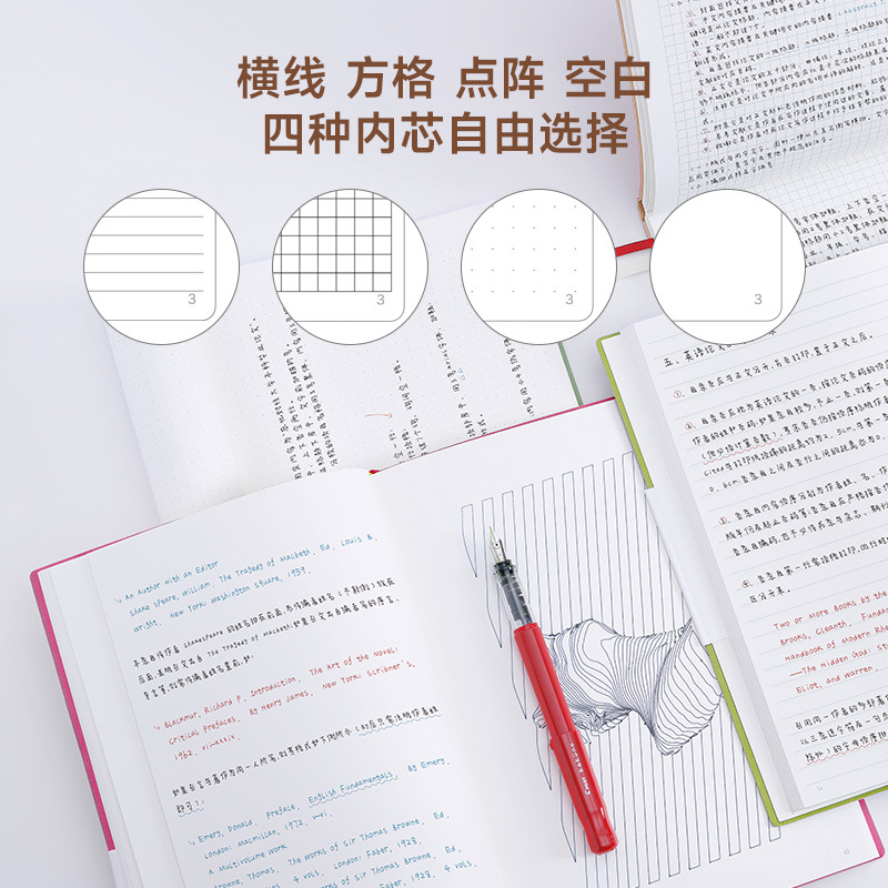 パパリデアス手帳5ソフト手帳空白点陣方眼本ビジネスオフィスシンプル手帳