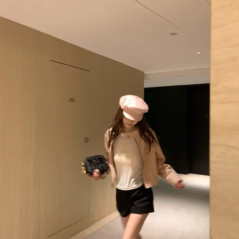 粉色多巴胺pu短外套女2025年早秋季新款小众气质辣妹防风保暖上衣|undefined