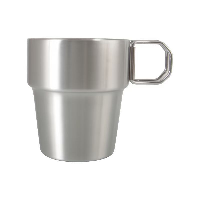 304 copas de agua al aire libre de acero inoxidable mango plegable taza de menú taza de comedor coreana taza de cerveza taza de boca para niños