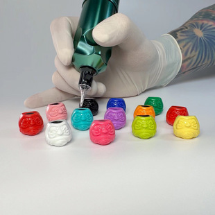 Rongtian Tattoo Ink Cups, Multiple Colors Available, Tattoo Eyebrow Tattoo Ink with Base, Daruma Tattoo Ink Cups 200/Box