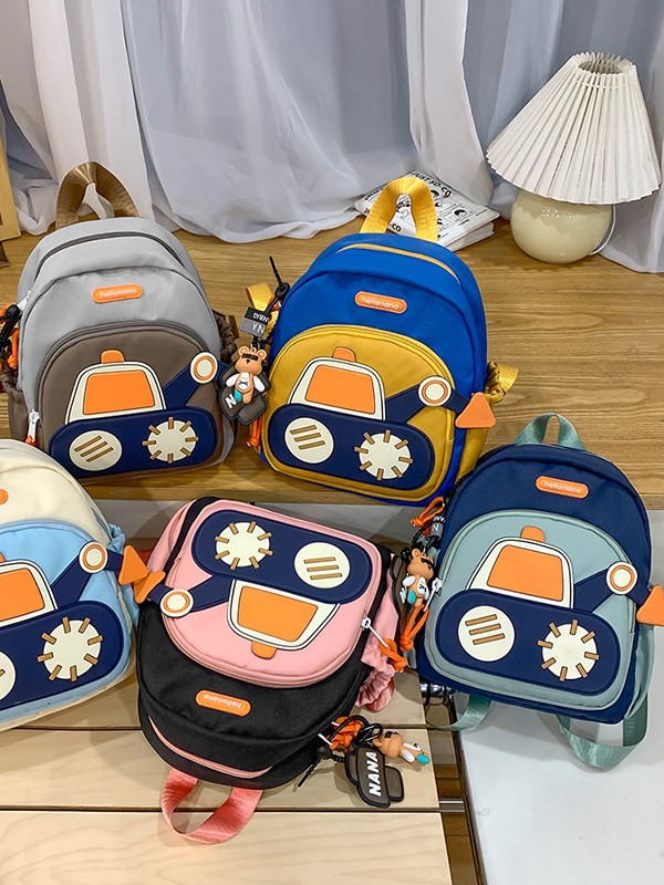 Mochila de estudiantes de primaria admisible con excavadora, mochila de jardín de infantes, mochila de hombro de automóvil para niños