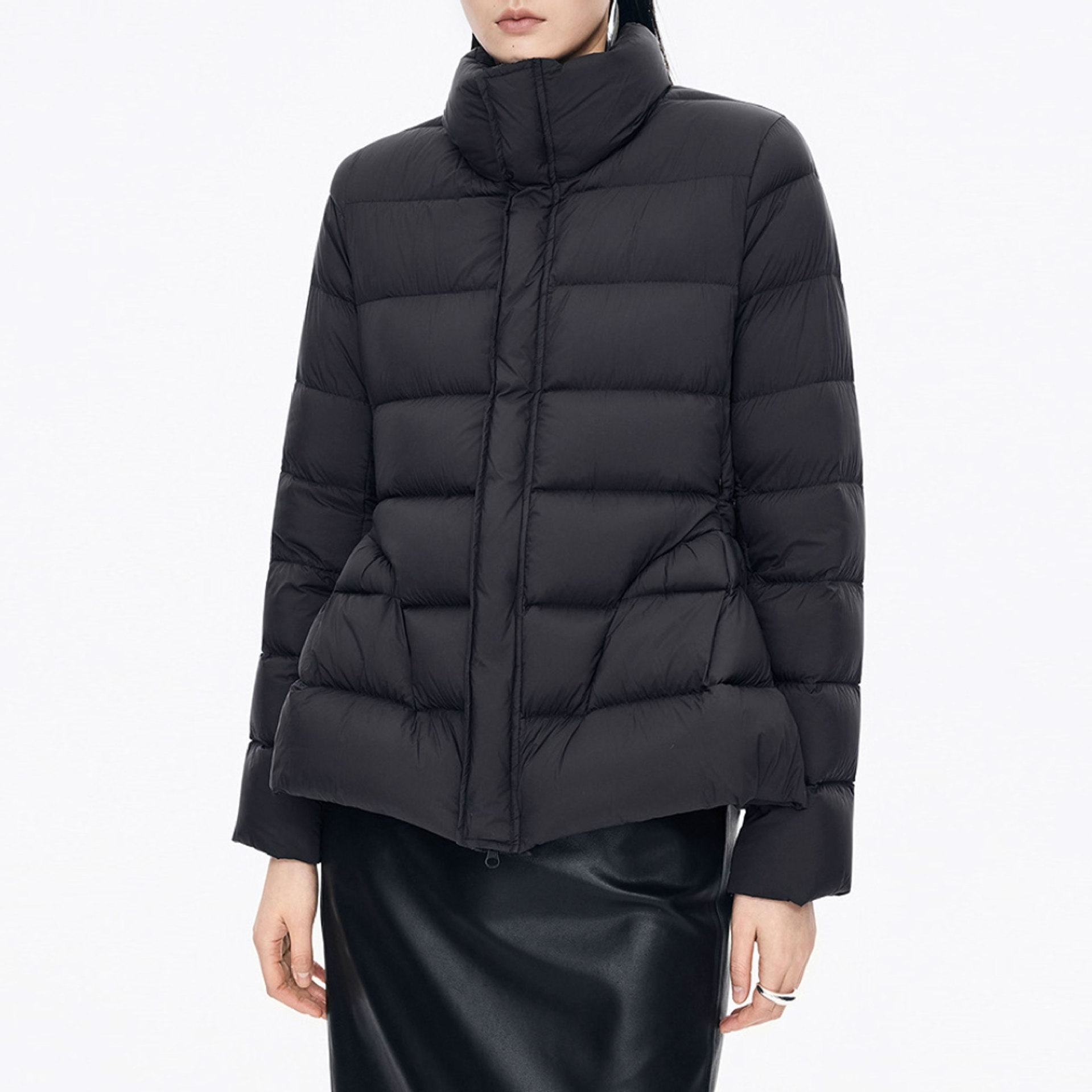 25冬季立领收腰廓形羽绒服修身显瘦小个子简约通勤羽绒外套25655
