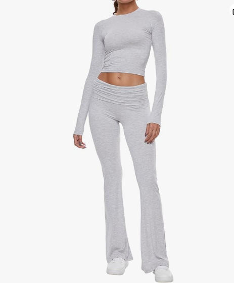336g Weight Long Sleeve Sleeve Length Spandex, Polyester Fabric Type Pant Co-ord Set Sets Type 2 Pieces Set Quantity Holiday, Daily Occasion Round Neck Neckline Slim Fit Type Solid Color Pattern Summer, Spring Season Women's Gender Streetwear Style Holiday Daily Women's Streetwear Solid Color Spandex Polyester Pant Co-ord Set Pants Sets 19