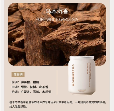 Car air freshener, in-car Car Perfume Aromatherapy - ebony-agarwood-mature-woody-note