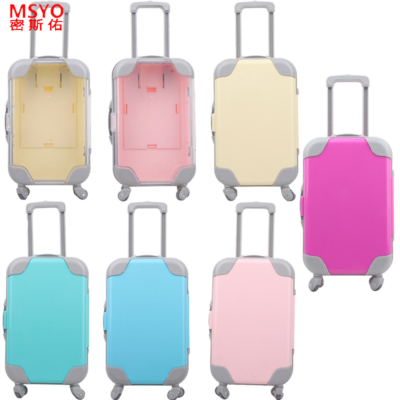 Accesorios de muñeca 18 pulgadas muñeca ropa rack xiafu bjd plástico mini percha muñeca equipaje Venta caliente