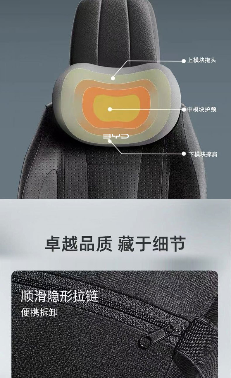 Car Neck Pillow for Byd Qin Plus, Song Plus, Tang New Energy, Han, Yuan Plus Car Headrests, Wholesale