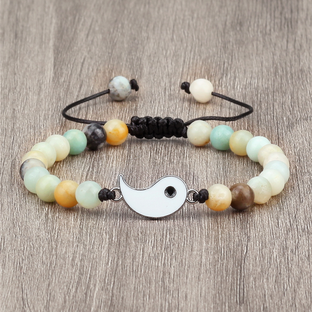 White woven round beads