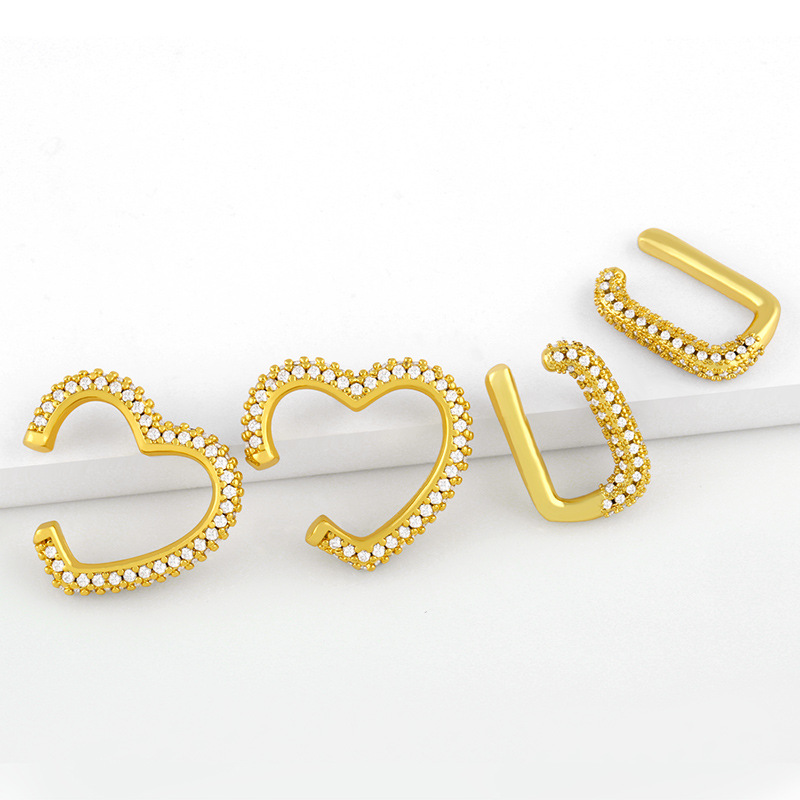 New Love Peach Heart Ear Bone Clip display picture 3