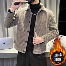 冬季毛呢加厚外套男潮牌加绒棉衣2025新款袄子痞帅秋冬款棉服夹克