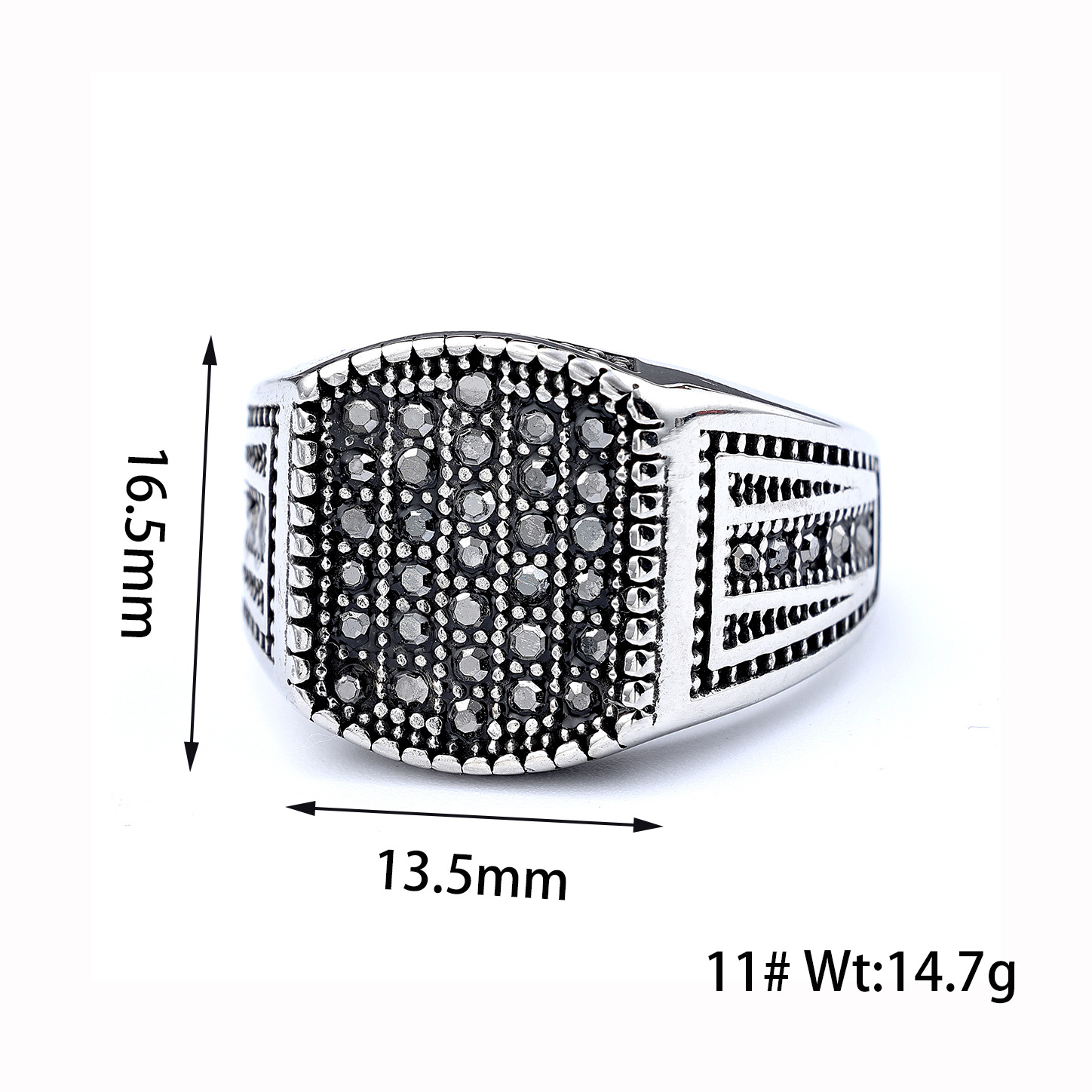 18g Weight Rings Classification Hip-Hop Punk Geometric Titanium Steel Men's Rings Punk Rings
