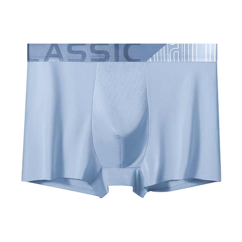 2025 verano hielo calentamiento de entrepierna de hombre calzoncillos de ángulo plano adolescentes antibacterianos respirables calzoncillos de hombre de cuatro cuernos