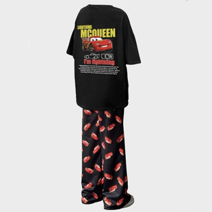 Cross-Border European and American Amazon Popular Pajamas Digitally Printed Can Be Worn Outside Home Pajamas Loose Trousers Designed with Pictures