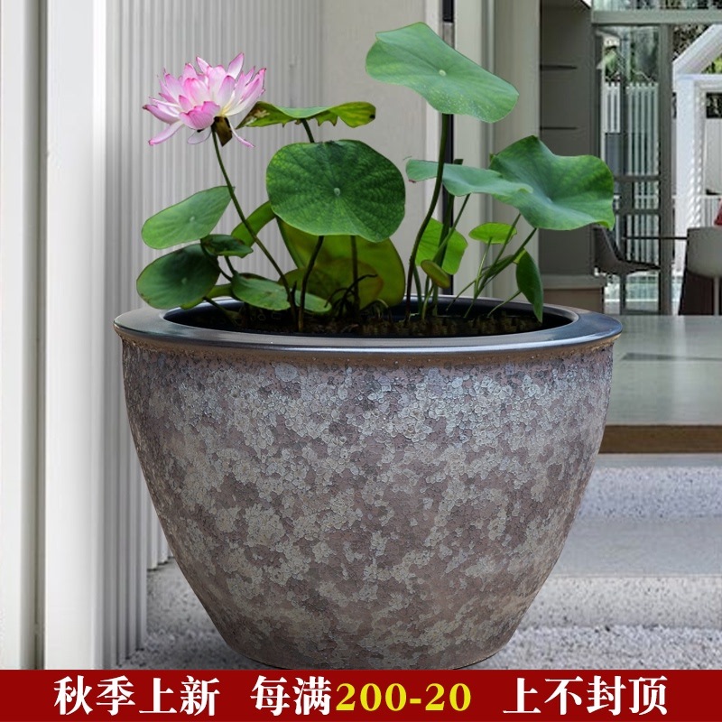 大缸特大号老式鱼缸裸缸大型陶瓷大水缸家用储水用庭院景德镇客厅