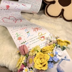 七夕礼物卷轴信封花束diy手工自制材料包送女友男友闺蜜情人节