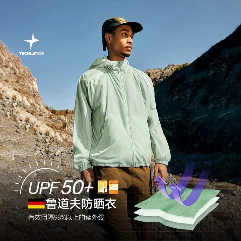 Jiezhan Мужская одежда | Германия Rudolf UPF50 Солнцезащитный крем для весны и лета 2025 новый открытый лед дышащий солнцезащитный крем