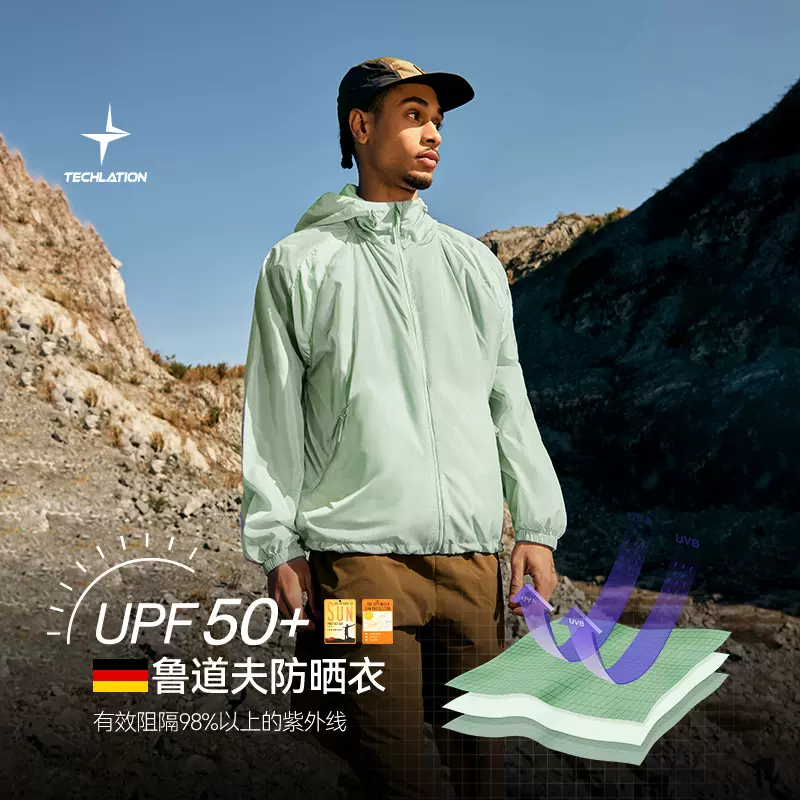 捷展男装|德国鲁道夫UPF50防晒衣2025春夏新品户外冰感透气防晒服