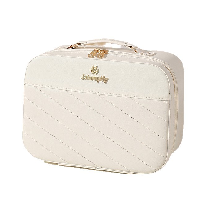 Bolsa de maquillaje de cuero mujer caja de almacenamiento de gran capacidad portátil caja de maquillaje portátil de alto valor cosmético bolsa de almacenamiento al por mayor