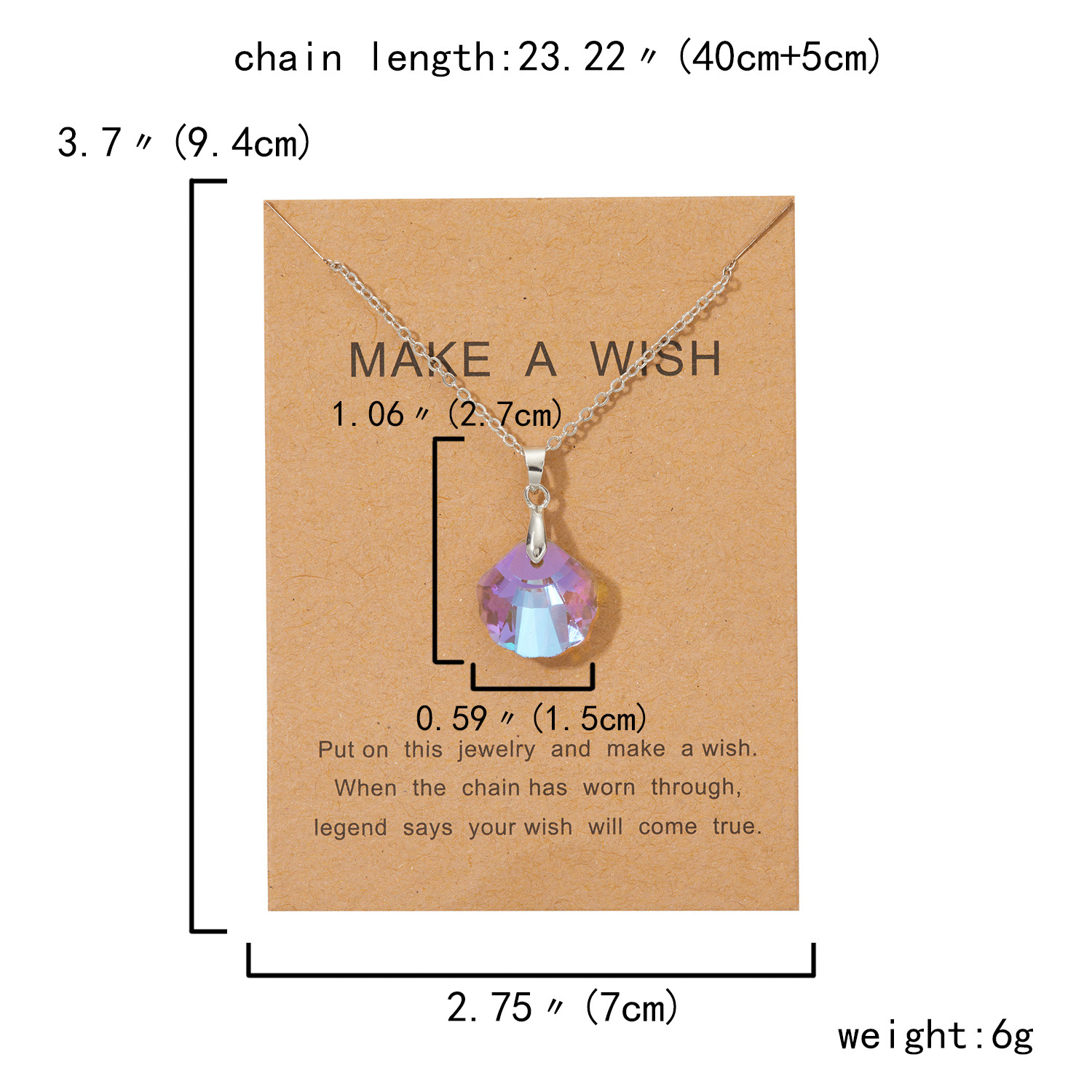 Fashion Starfish Heart Shape Alloy Plating Artificial Crystal Womenu0027S Pendant Necklace 1 Piece