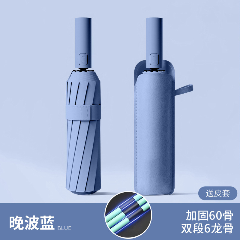 60본 자동 가죽 우산 커버 - 레이트 웨이브 블루