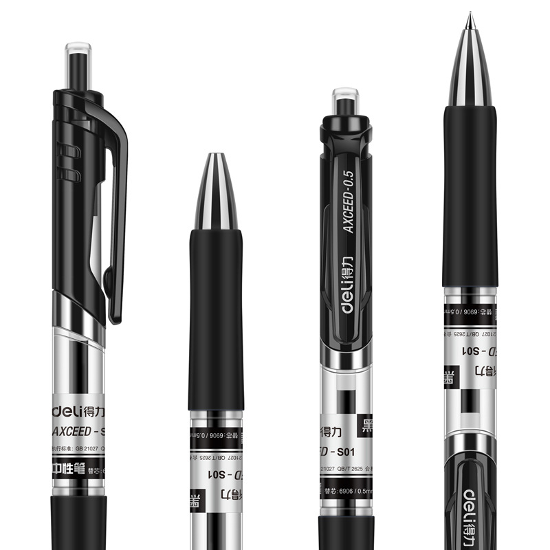Deli papelería 33388 push gel pen 0,5mm bala Oficina firma pluma estudiante examen pluma 12 pack