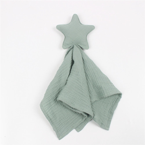 Cross-border stars and moon baby muslin cotton small blanket baby sleep companion toy spit cloth