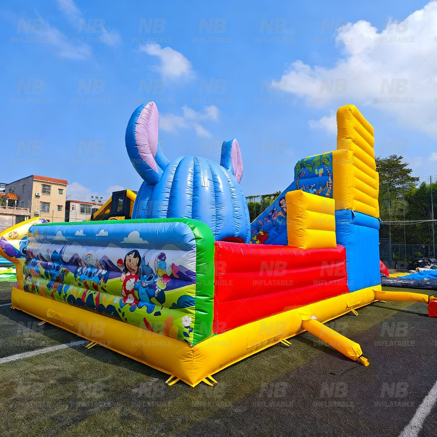 Gran castillo inflable al aire libre para niños saltando cama saltando cama deslizante juego puesto equipo de actividad centro comercial Fuerte travieso