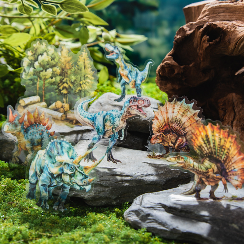 Un buen día PET pegatinas bolsas de dinosaurios mundo pegatinas divertidas para niños pegatinas de contabilidad pegatinas DIY decoración collage