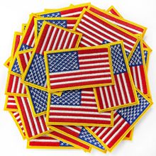 现货跨境美国旗电脑绣花章仔辅料刺绣臂章复古徽章背胶魔术贴LOGO