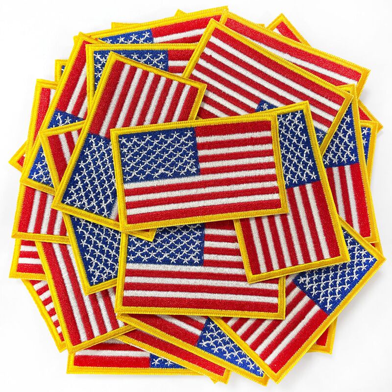 in stock Cross-border American Flag Computer Embroidery Chapter Accessories Embroidery Armband Retro Badge Adhesive Velcro LOGO