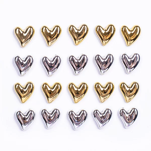 Cross-Border 3D Stereo Gold and Silver Heart Magnetic Refrigerator Magnet Strong Magnetic Cute Peach Heart Creative Home DIY Magnet
