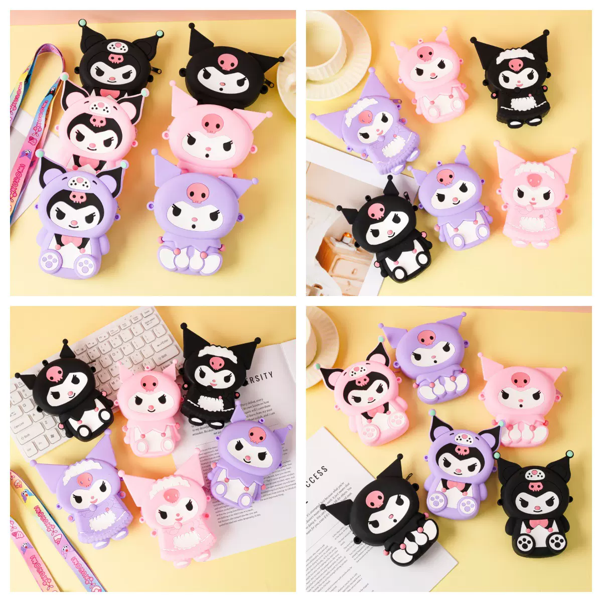 源头厂家生产灭鼠先锋库洛米挂绳硅胶包可爱儿童零钱包