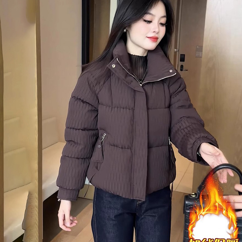 时尚休闲短款羽绒棉衣女士2024冬季新款洋气保暖百搭短款棉服外套