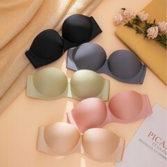 東南アジアで人気のノンワイヤーブラ、美しい背中、ウェディングドレス専用、小さな胸を押し上げる、ストラップレスシームレス下着メーカー