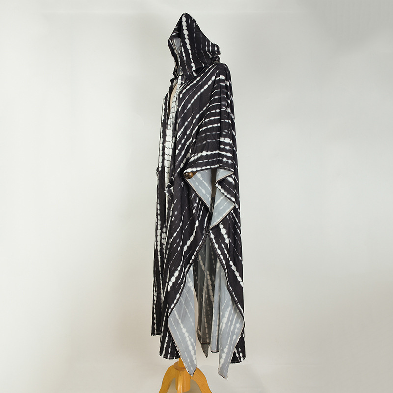 Rayon Water Print Bikini Cover up Loose Dress Sexy Cardigan Beach Sun Protection Shirt European American Style Women's Clothing Swimwear_ecoleips.com
