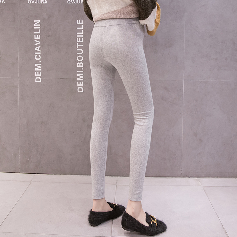 En stock ropa de maternidad forrada polar cálido estilo coreano pantalones de maternidad 2024 Otoño e Invierno ropa pantalones leggings ajustable vientre soporte Pantalones