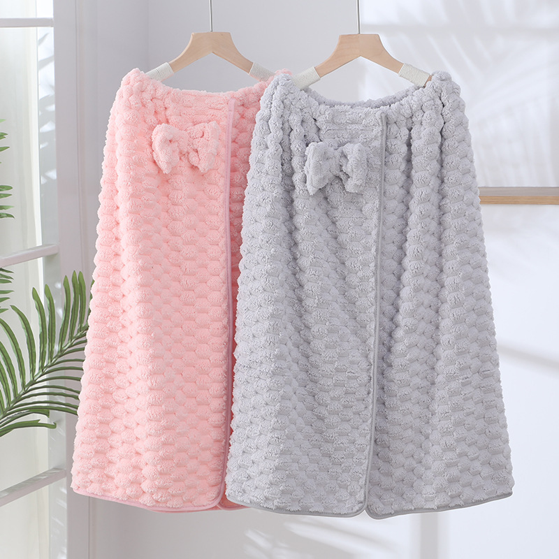 Yunduoge Coral Velvet Bath Skirt Wholesale Summer Tube Top Ladies Can Wrap In Towel Home Soft Absorbent Cute Bath Towel